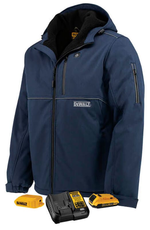 DEWALT Unisex Softshell Heated Navy Jacket With Battery & Charger DCHJ101D1