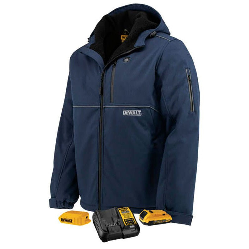 DEWALT Unisex Softshell Heated Navy Jacket With Battery & Charger DCHJ101D1