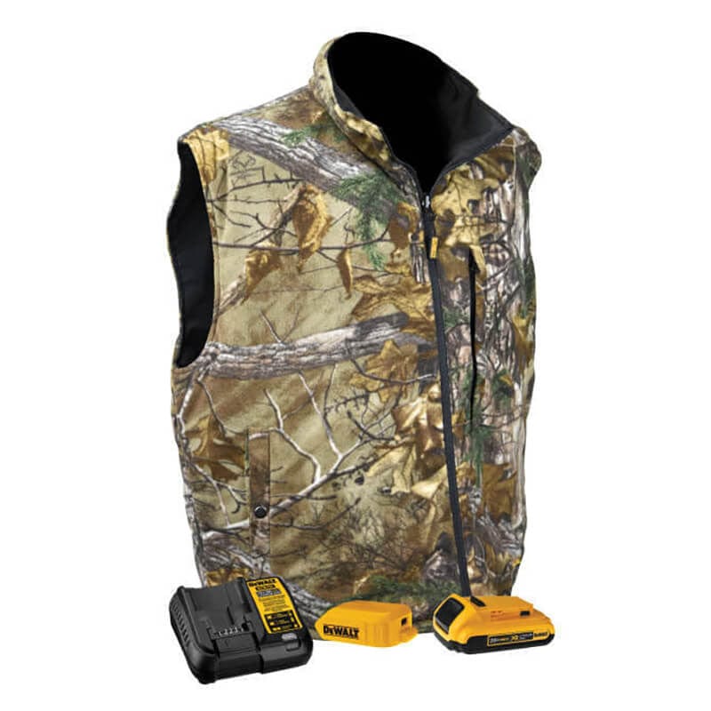 DEWALT Realtree Xtra Camouflage Fleece Heated Vest With Battery & Charger