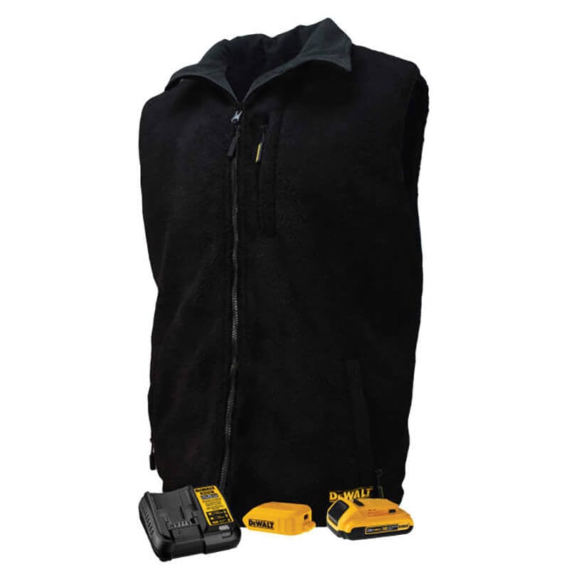 DEWALT Unisex Heated Reversible Fleece Heated Vest With Battery & Charger