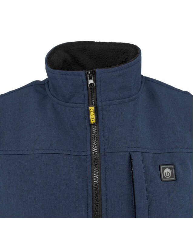 DEWALT Unisex Navy Heated Vest with Sherpa Lining and Battery & Charger DCHV089D1 - Collar View