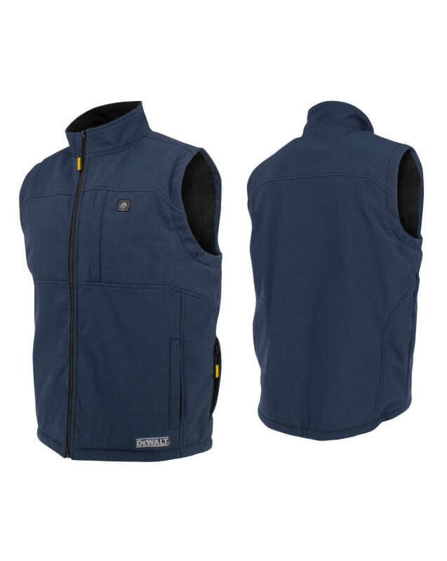DEWALT Unisex Navy Heated Vest with Sherpa Lining and Battery & Charger DCHV089D1 - Front and Back View