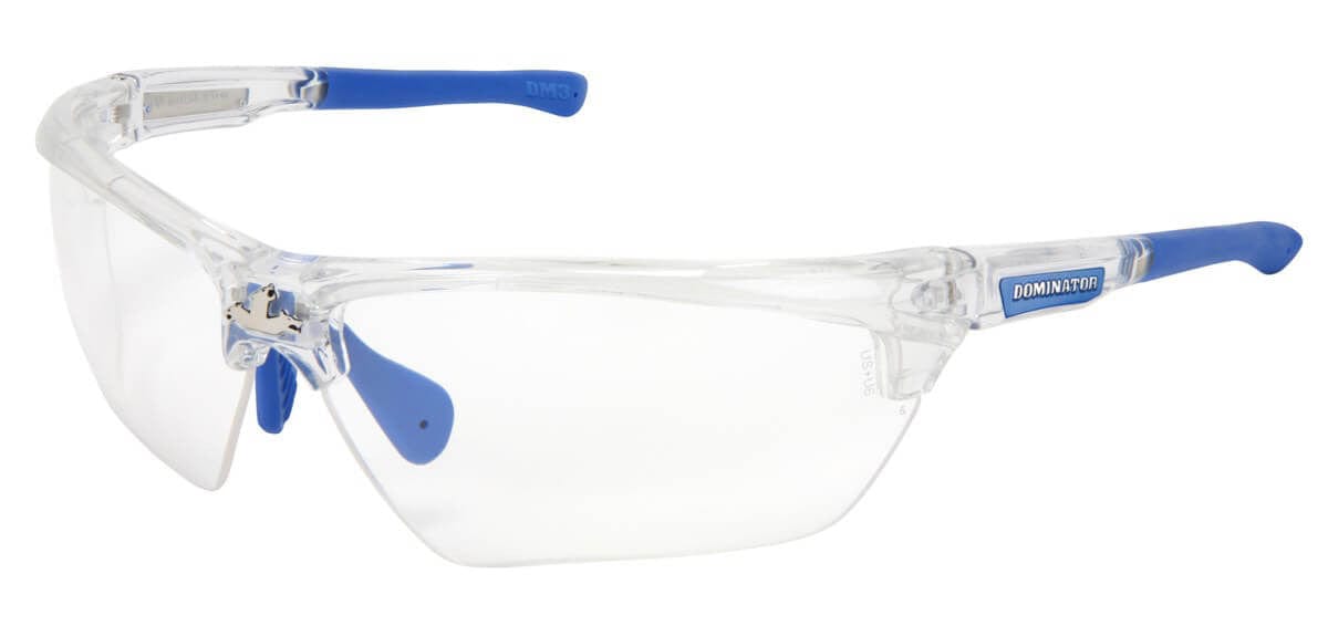 Crews Dominator 3 Safety Glasses with Clear Frame and Clear Anti-Fog Lens DM1320PF