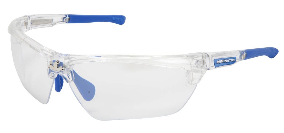 Crews Dominator 3 Safety Glasses with Clear Frame and Indoor-Outdoor Lens DM1329
