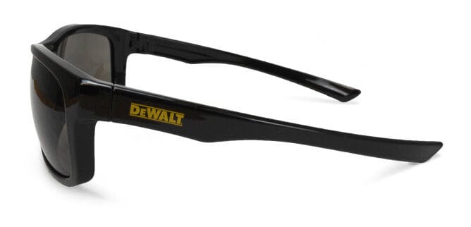 DeWalt Supervisor Safety Glasses with Black Frame and Smoke Lens - Side View