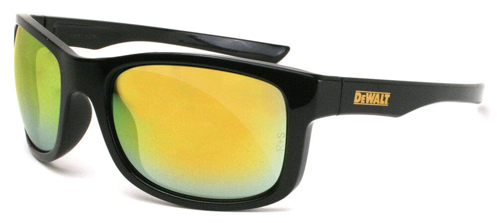 DeWalt Supervisor Safety Glasses with Black Frame and Yellow Mirror Lens