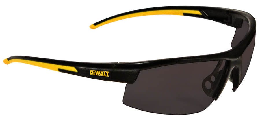 DeWalt HDP Safety Glasses with Black Frame and Polarized Smoke Lens