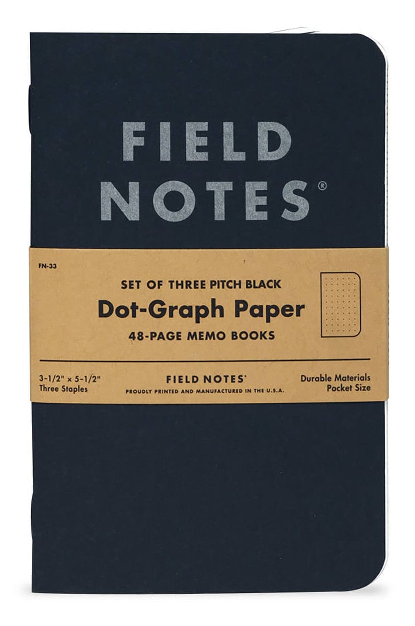 Field Notes Pitch Black Dot-Graph 3-Pack