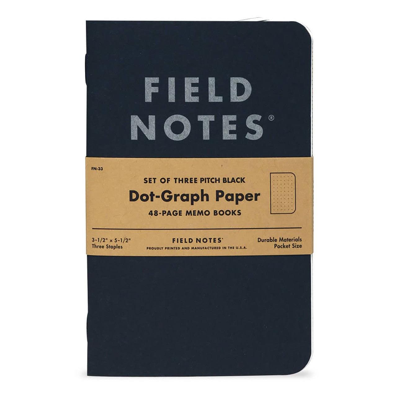 Field Notes Pitch Black Dot-Graph 3-Pack