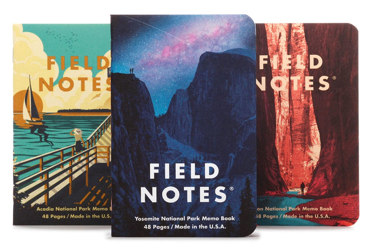 Field Notes National Parks 3-Pack, Yosemite, Zion, Acadia