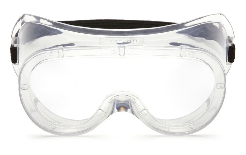 Pyramex G200T Non-Vented Goggles with Clear H2X Anti-Fog Lens - Front