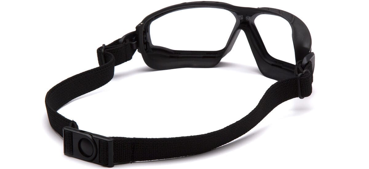 Pyramex Torser Safety Goggles with Black Frame and Clear H2MAX Anti-Fog Lens GB10010TM - Back View