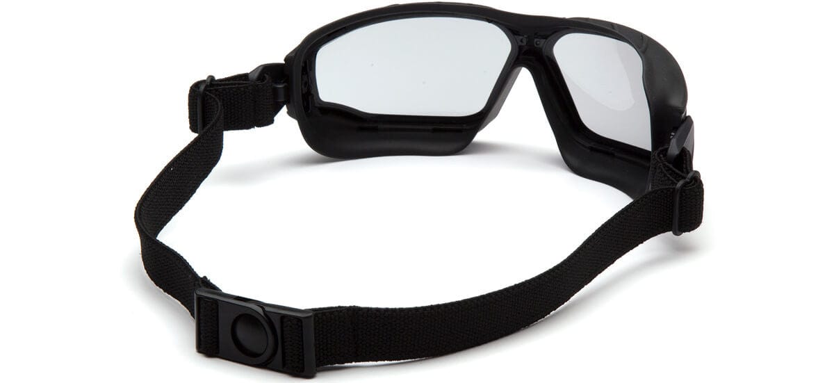 Pyramex Torser Safety Goggles with Black Frame and Light Gray H2MAX Anti-Fog Lens GB10025TM - Back View
