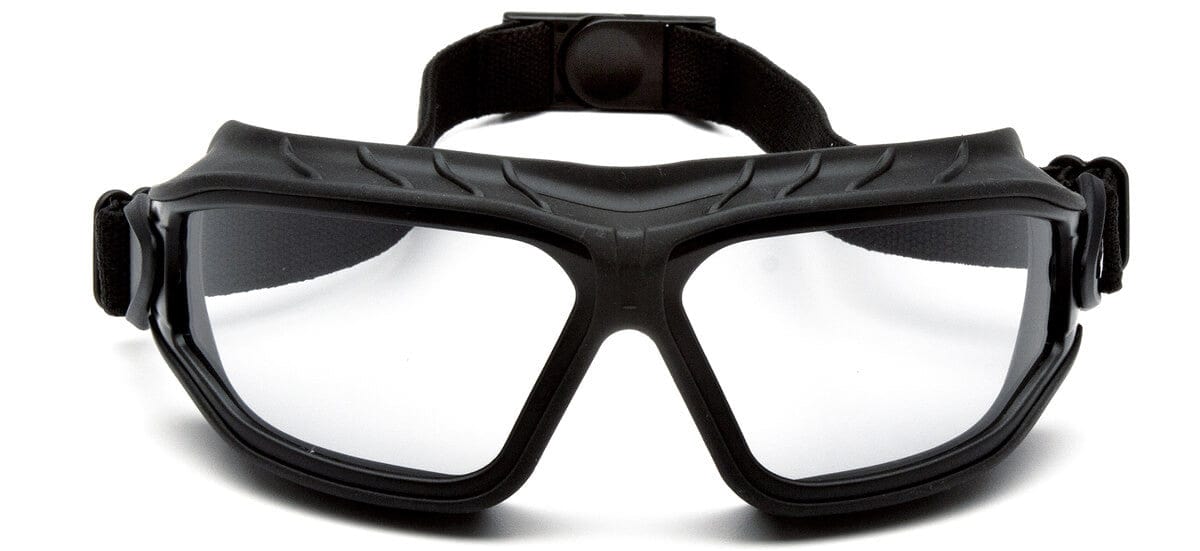 Pyramex Torser Safety Goggles with Black Frame and Light Gray H2MAX Anti-Fog Lens GB10025TM - Front View