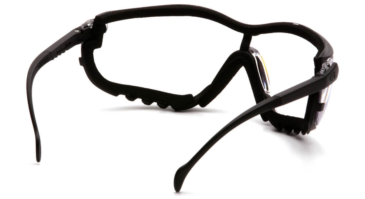 Pyramex V2G Safety Glasses/Goggles with Black Frame and Clear H2MAX Anti-Fog Lens GB1810STM - Back View