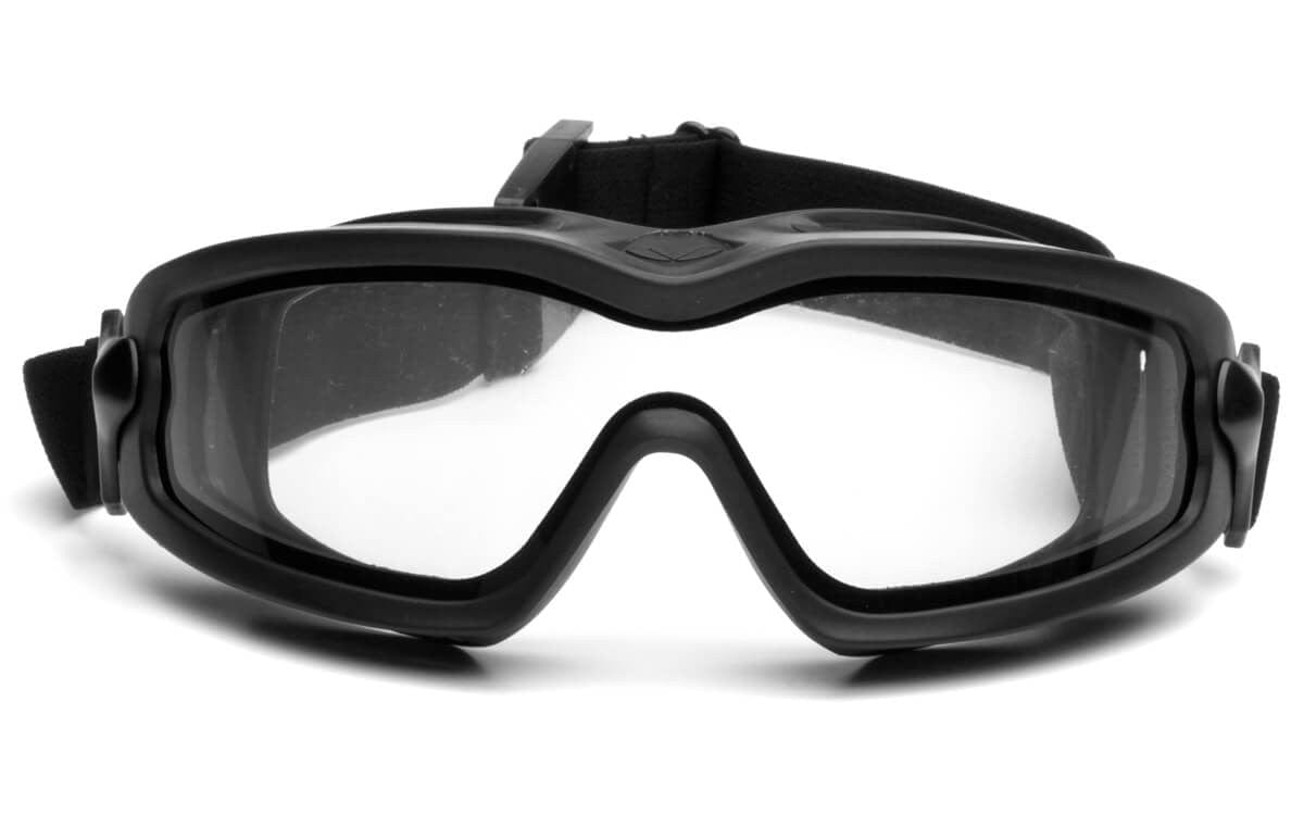 Pyramex V2G Plus Goggles with Black Frame and Dual Clear Anti-Fog Lens GB6410SDT - Front
