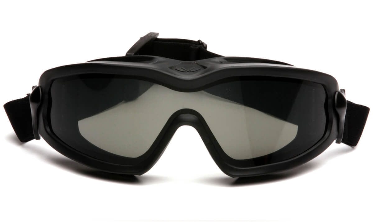 Pyramex V2G Plus Safety Goggle with Black Frame and Dual Gray Anti-Fog Lens GB6420SDT - Front