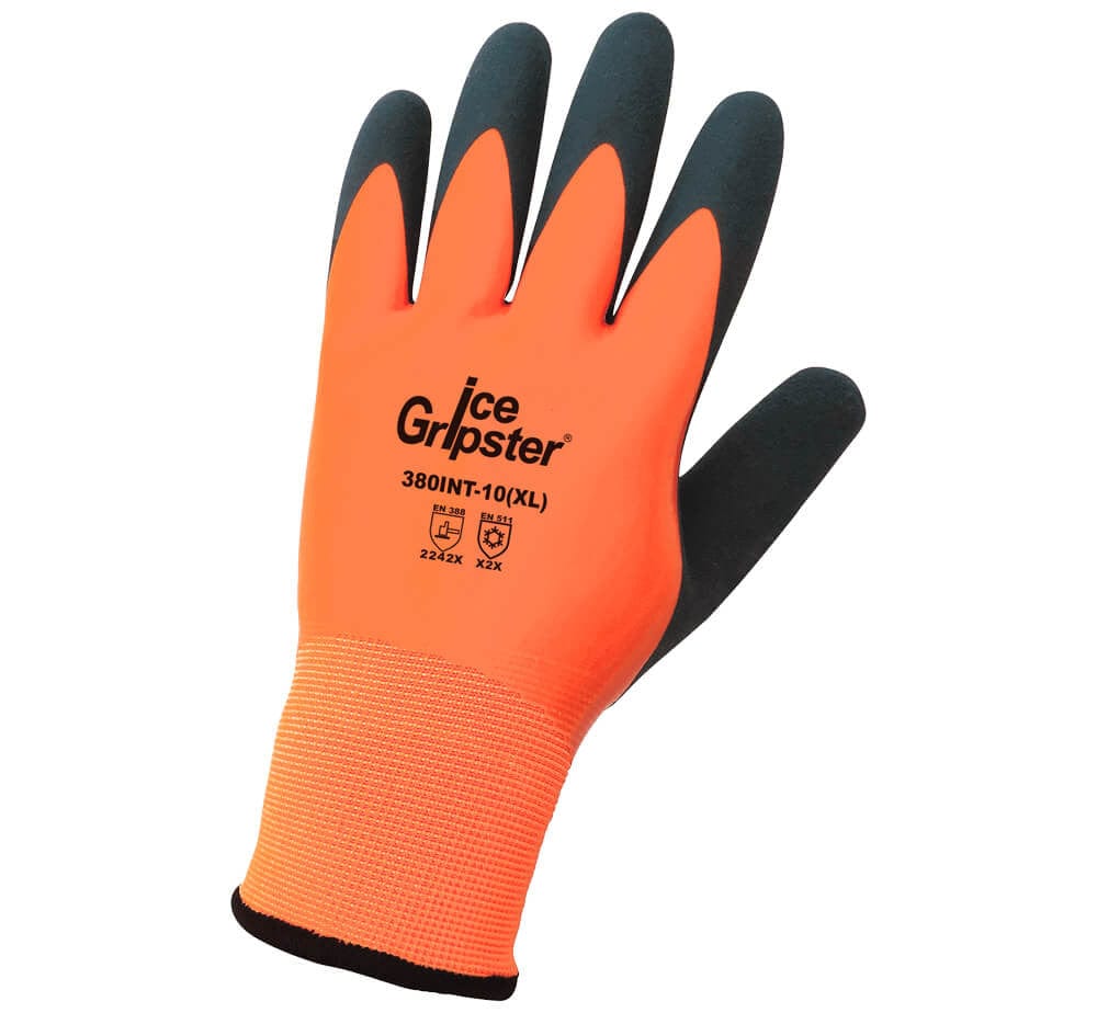 Global Glove 380INT Ice Gripster High-Visibility Water-Resistant Gloves GG-380INT - Backside View