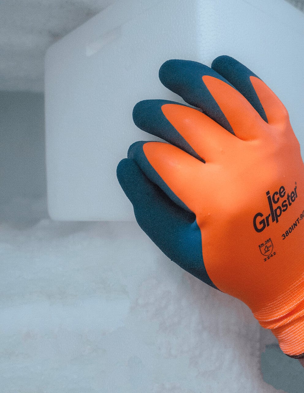 Global Glove 380INT Ice Gripster High-Visibility Water-Resistant Gloves GG-380INT - In Use 1
