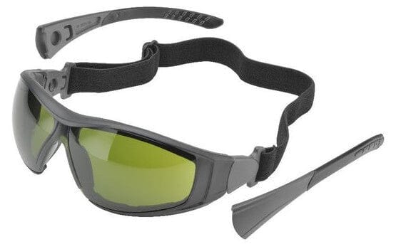 Elvex Go-Specs II Safety Glasses/Goggles with Black Frame, Foam Seal and IR3 Anti-Fog Lens GG-45WS3-AF