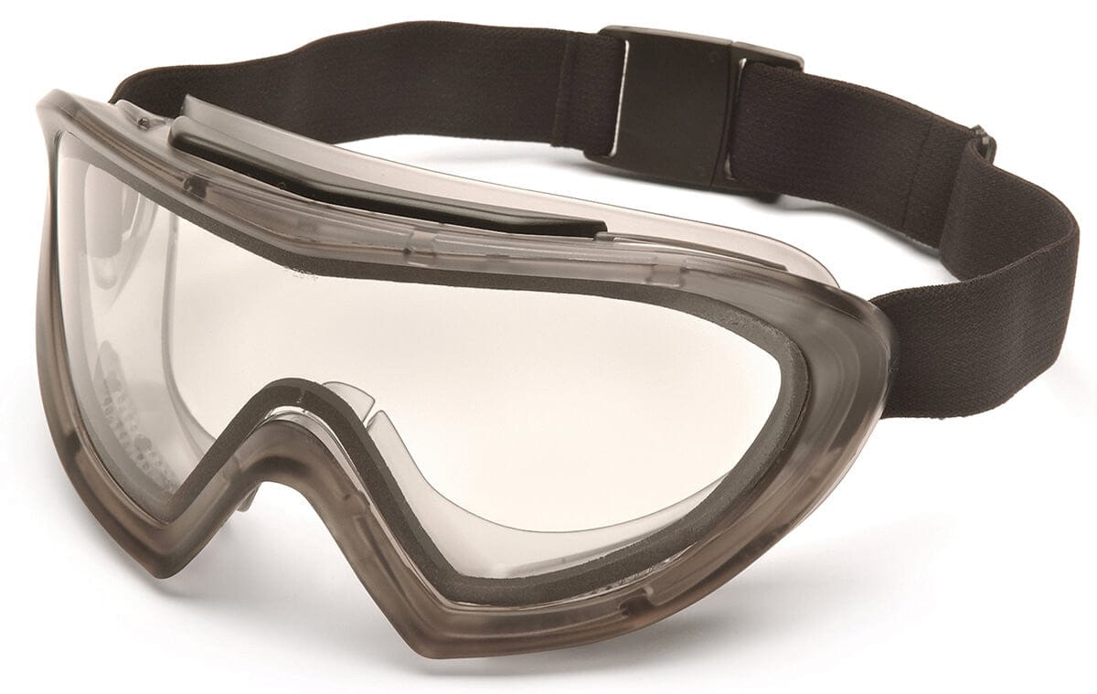 Pyramex Capstone Safety Goggles Gray Frame Clear H2MAX Anti-Fog Lens GG504TM