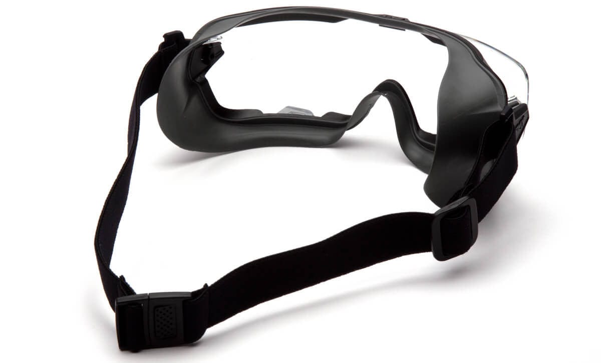 Pyramex Cappture Pro Safety Glasses with Gasket & Strap and H2MAX Clear Anti-Fog Lens GG9910TM - Back View