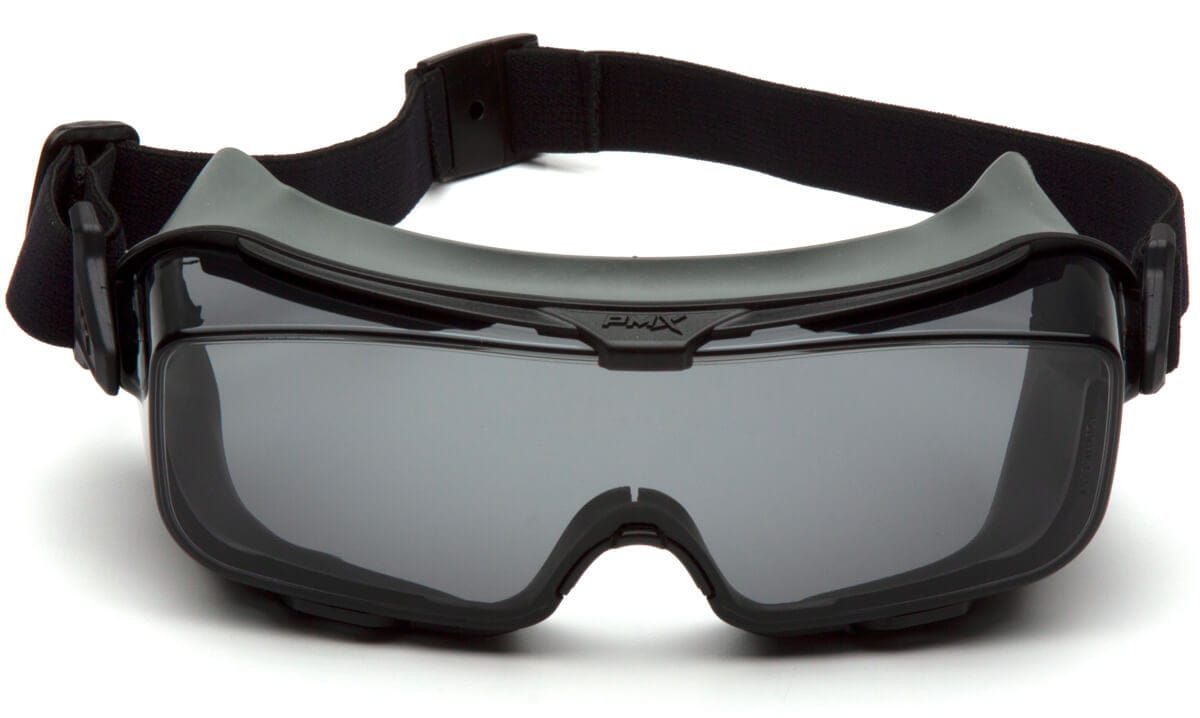 Pyramex Cappture Pro Safety Glasses with Gasket & Strap and H2MAX Gray Anti-Fog Lens GG9920TM - Front View