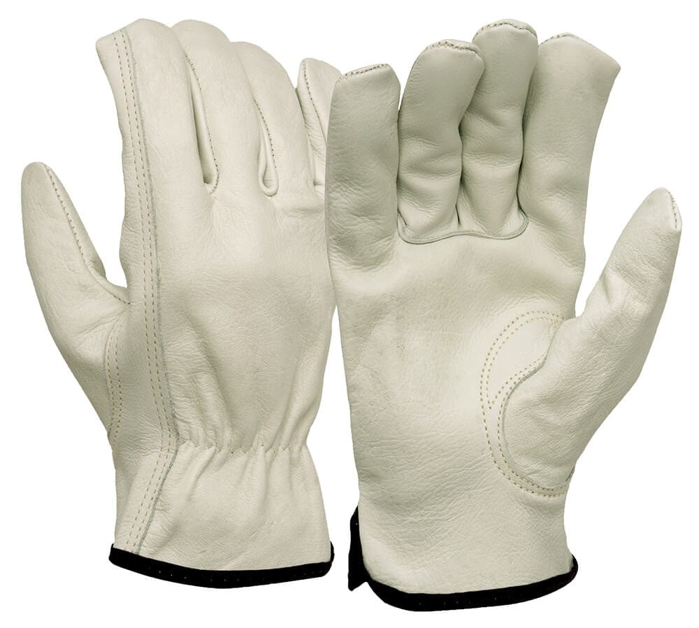 Pyramex GL2004K Grain Cowhide Leather Driver Gloves w/ Keystone Thumb (12 Pair)
