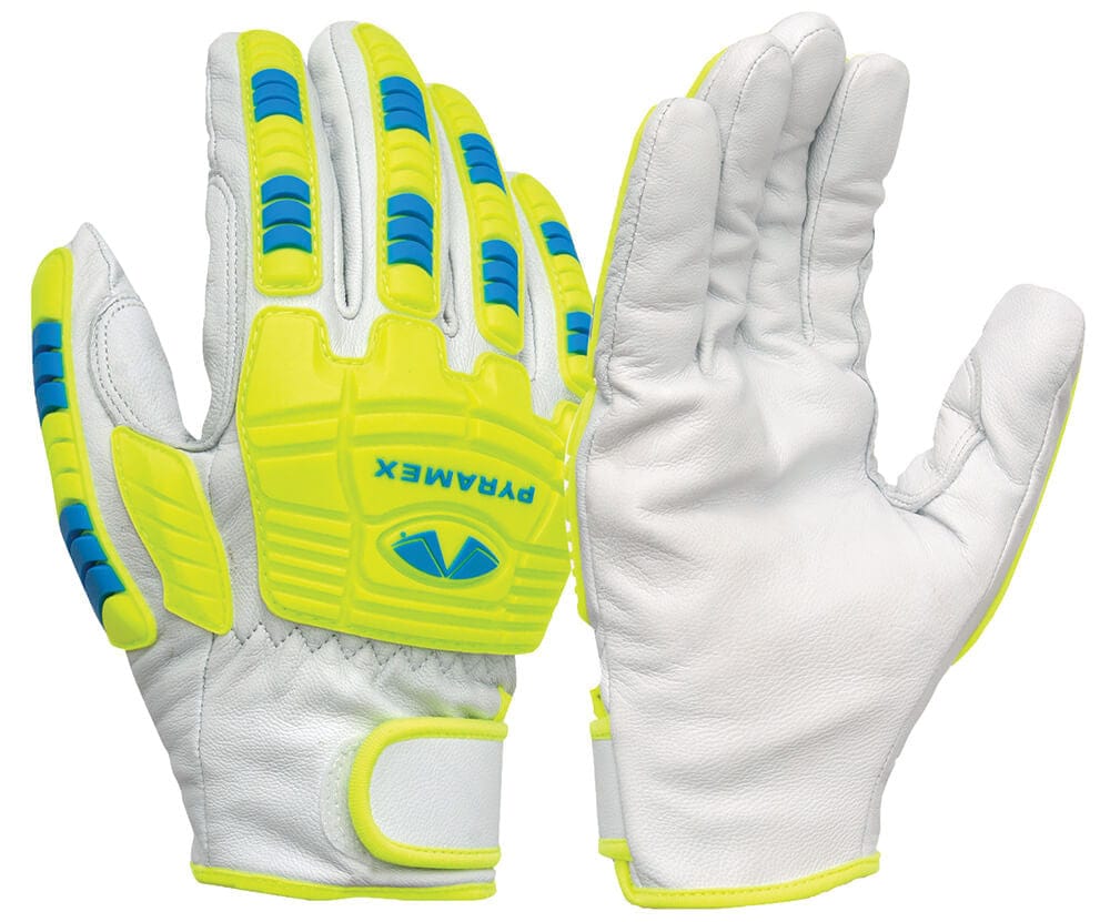 Pyramex GL3004CW Premium Goatskin High-Visibility Leather Driver Gloves (12 Pair)