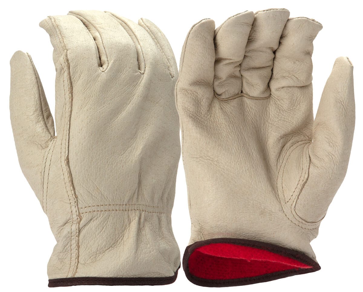 Pyramex GL4003K Winter Fleece-Lined Pigskin Leather Gloves w/ Keystone Thumb (12 Pair) GL4003K