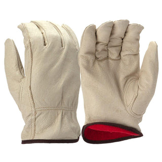 Pyramex GL4003K Winter Fleece-Lined Pigskin Leather Gloves w/ Keystone Thumb