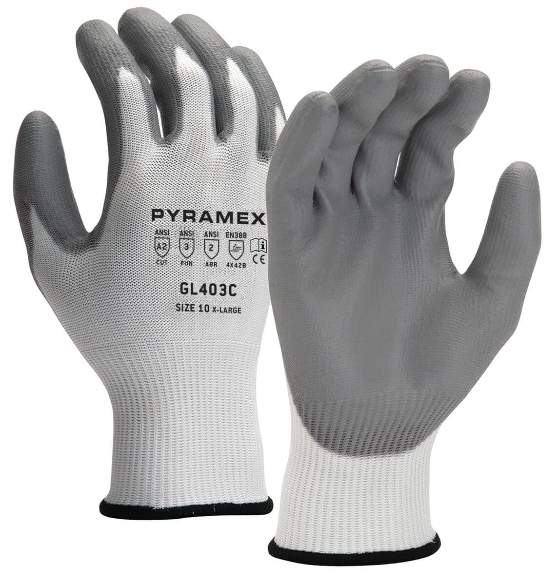 Pyramex GL403C Cut-Resistant A2 Polyurethane Dipped Gloves
