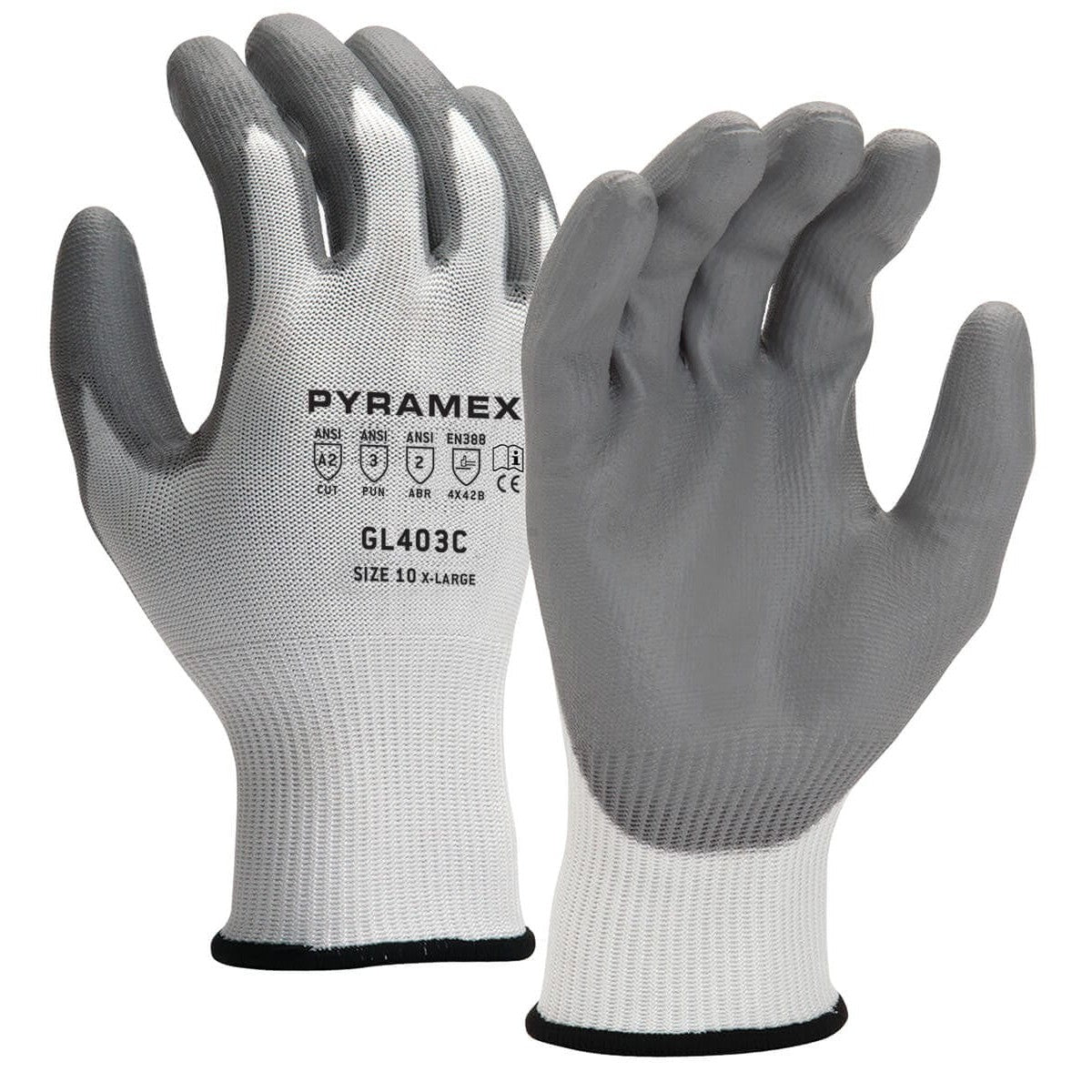 Pyramex GL403C Cut-Resistant A2 Polyurethane Dipped Gloves