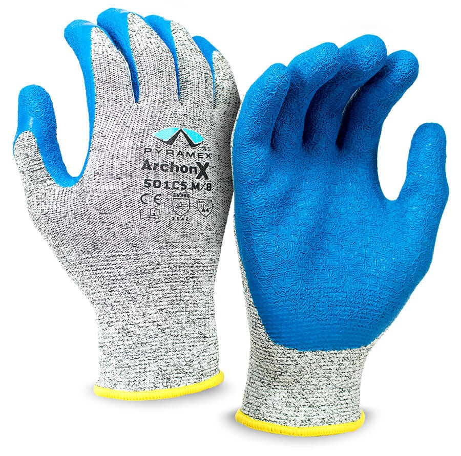 Pyramex GL501C5 Series Cut-Resistant Crinkle Latex Gloves