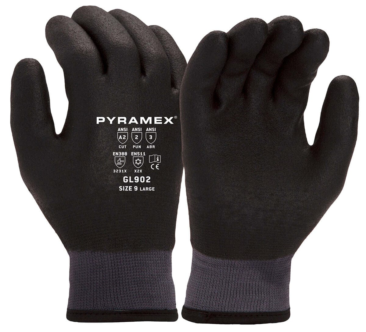 Pyramex GL902 Insulated Cut-Resistant A2 Dipped Gloves GL902