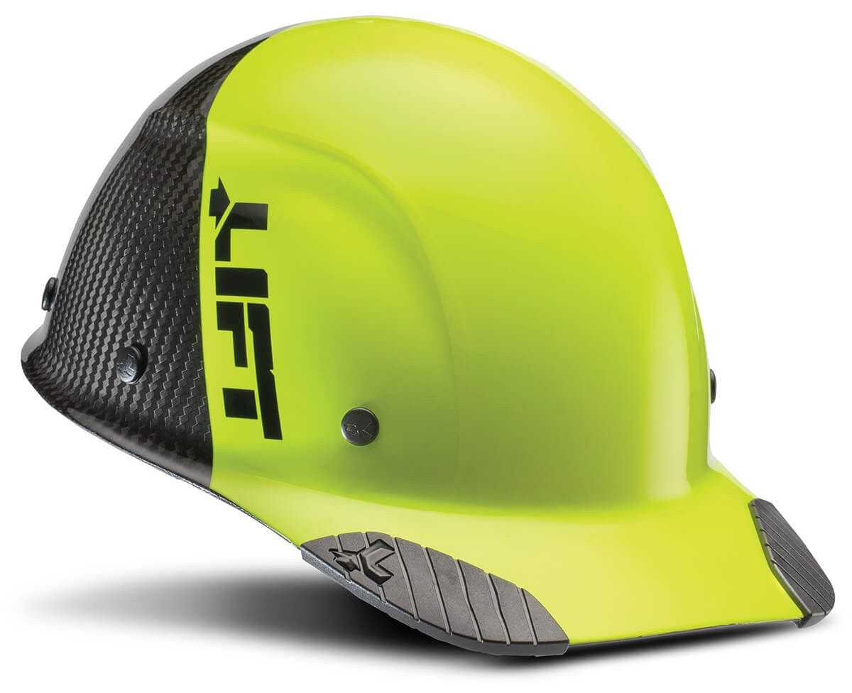 Lift Safety Dax Carbon Fiber Cap Style Fifty 50 Hard Hat with 6-Point Suspension - Yellow/Black
