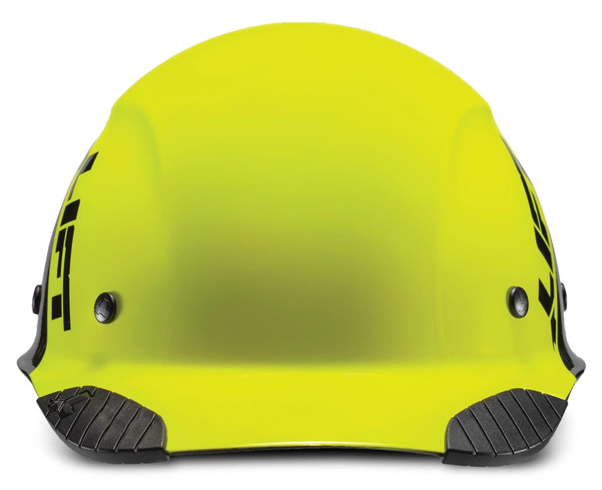 Lift Safety Dax Carbon Fiber Cap Style Fifty 50 Hard Hat with 6-Point Suspension - Yellow/Black Front