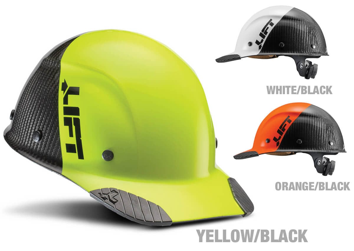 Lift Safety Dax Carbon Fiber Cap Style Fifty 50 Hard Hat with 6-Point Suspension