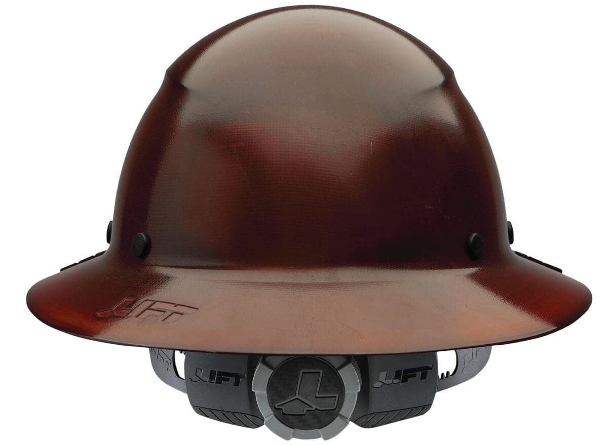 Lift Safety Dax Fiber Resin Full Brim Hard Hat with 6-Point Suspension - Natural Back