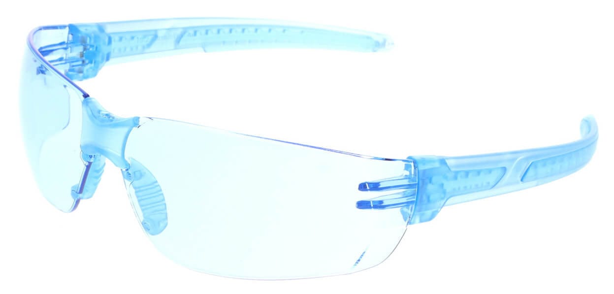 Crews HK2 Safety Glasses with Blue Frame and Light Blue MAX6 Anti-Fog Lens
