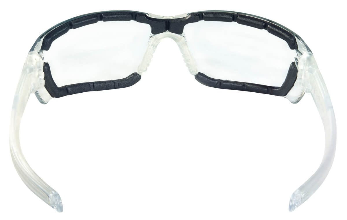 Crews HK3 Safety Glasses with Foam-Lined Clear Frame and Clear MAX6 Anti-Fog Lens - Back View
