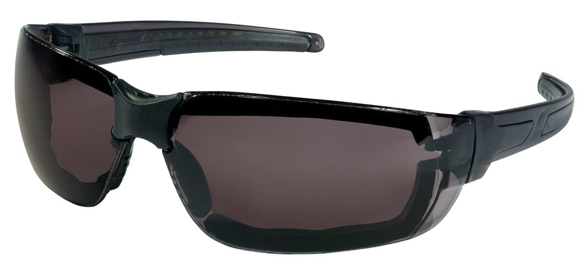 Crews HK3 Safety Glasses with Foam-Lined Black Frame and Gray MAX6 Anti-Fog Lens