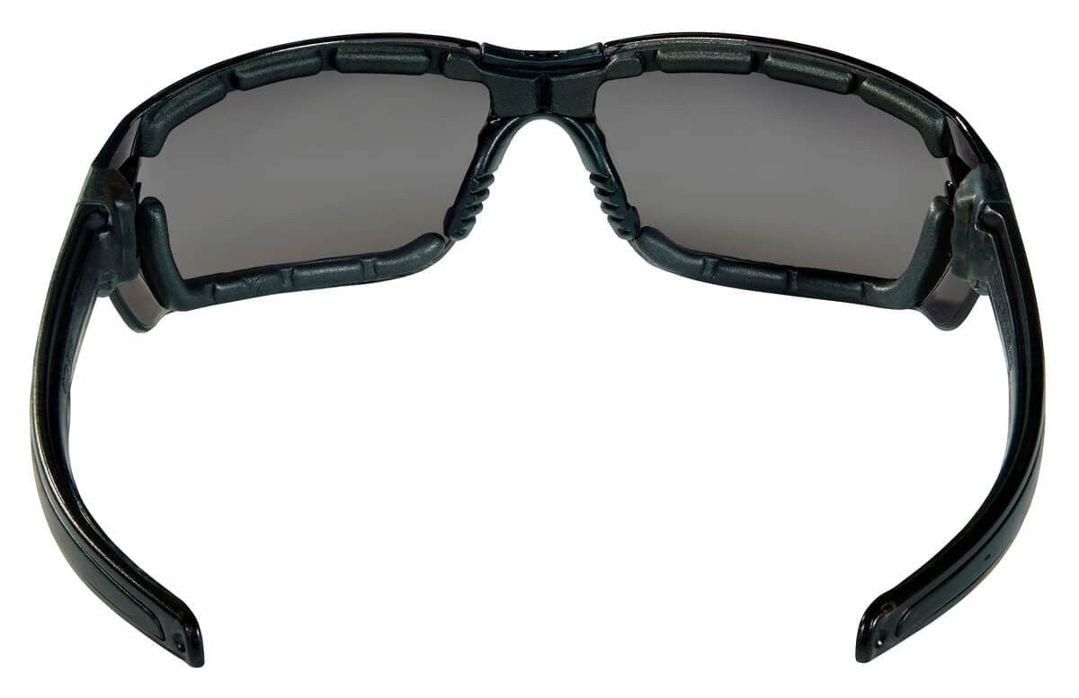 Crews HK3 Safety Glasses with Foam-Lined Black Frame and Gray MAX6 Anti-Fog Lens - Back View