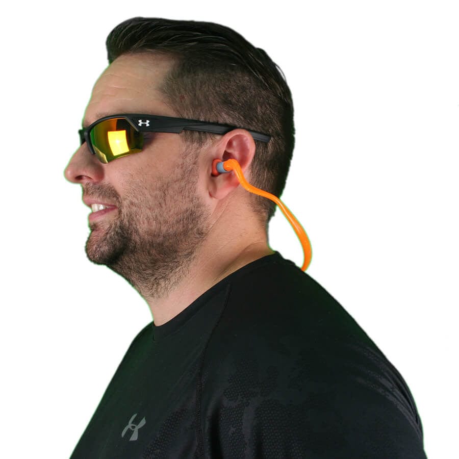 Howard Leight Quiet Bands-2 Supra-Aural Banded Ear Plug, NRR 25 - HL-QB2HYG - Model Side Wearing