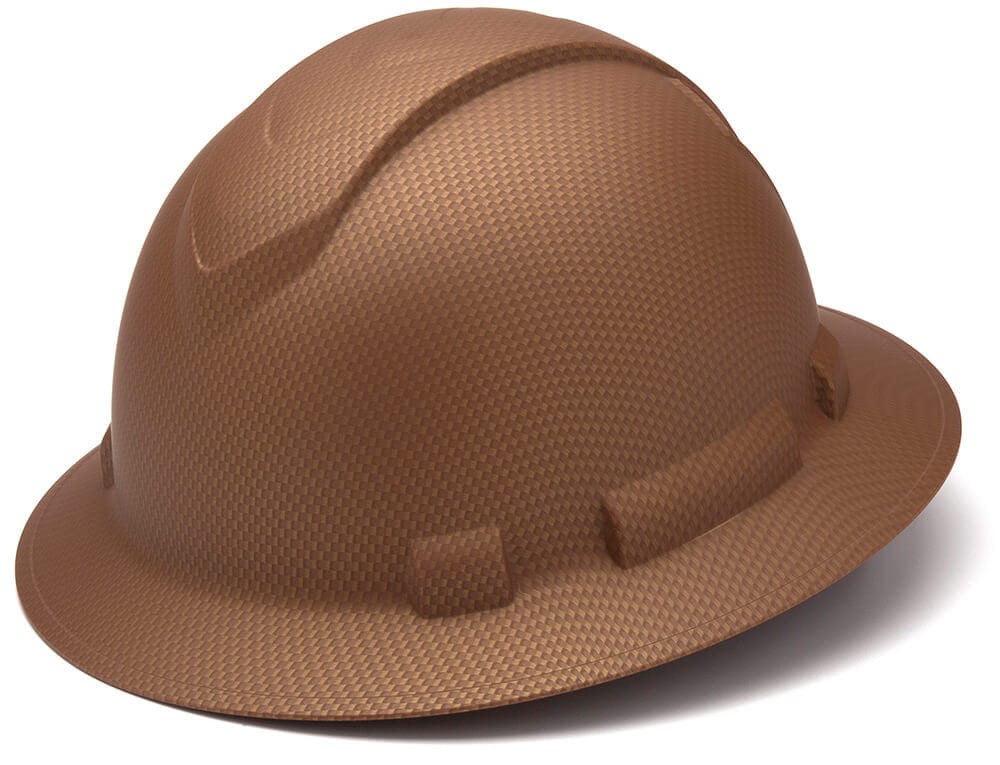 Pyramex Ridgeline Full Brim Hard Hat with 4-Point Ratchet Suspension - Matte Copper Pattern