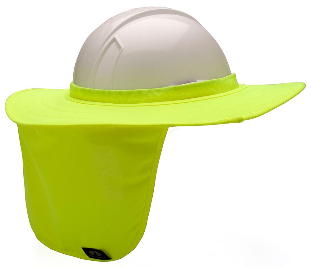 Pyramex HPSHADE Hard Hat Brim with Neck Shade - Hi-Vis Yellow/Lime