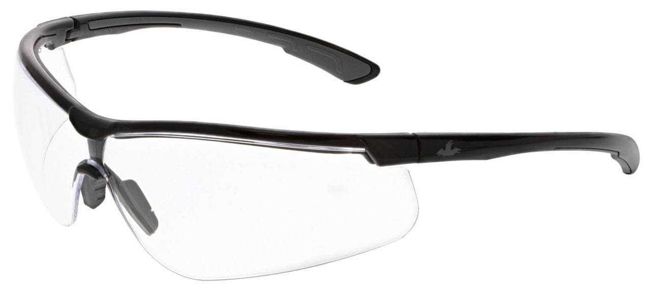 MCR Safety Klondike KD7 Safety Glasses with Black Frame and Clear MAX6 Anti-Fog Lens KD710PF
