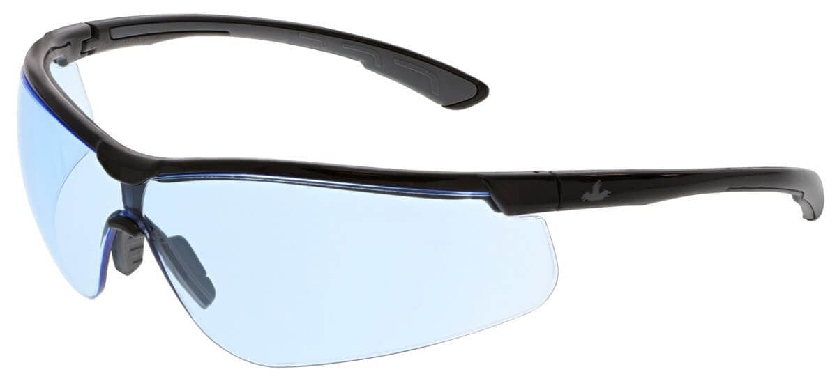 MCR Safety Klondike KD7 Safety Glasses with Black Frame and Light Blue UV-AF Lens KD713AF