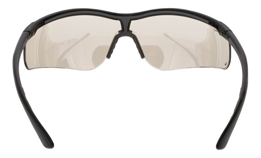 MCR Safety Klondike KD7 Safety Glasses with Black Frame and Indoor-Outdoor Mirror UV-AF Lens KD719AF - Back View