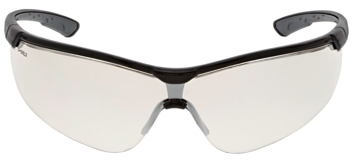 MCR Safety Klondike KD7 Safety Glasses with Black Frame and Indoor-Outdoor Mirror UV-AF Lens KD719AF - Front View